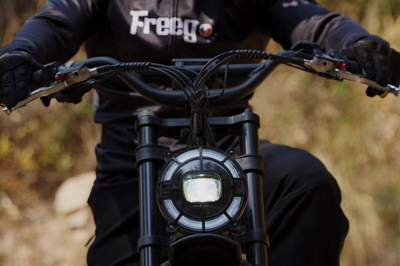 Close-up of flektrike swing headlight