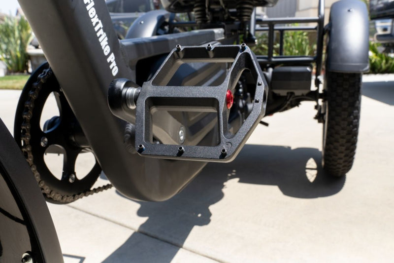 Close-up of the pedal on the FlekTrike
Pro All-Terrain Tilting eTrike.