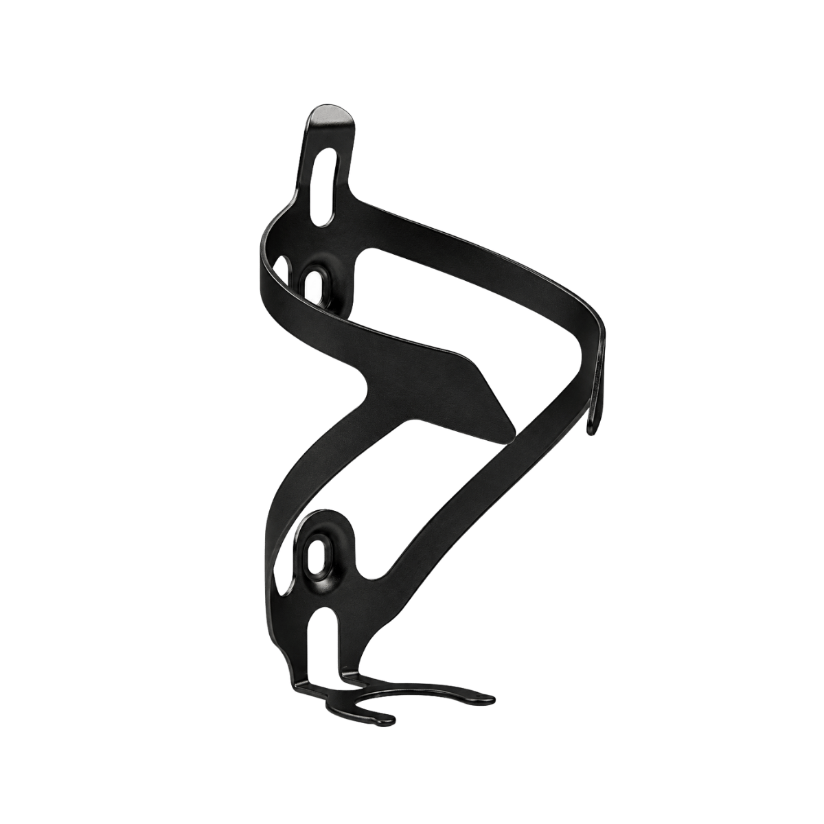 Black metal bottle holder accessory for the FlekTrike Pro All-Terrain Tilting eTrike, featuring a lightweight open-frame design and mounting holes.