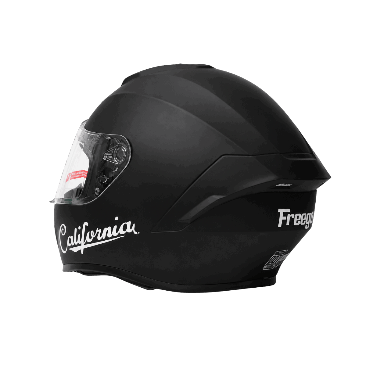 Freego California matte black full-face helmet side view