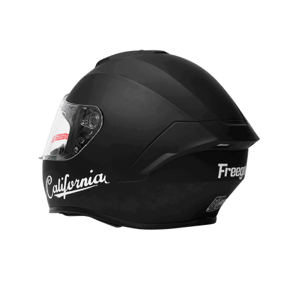 Freego California matte black full-face helmet side view